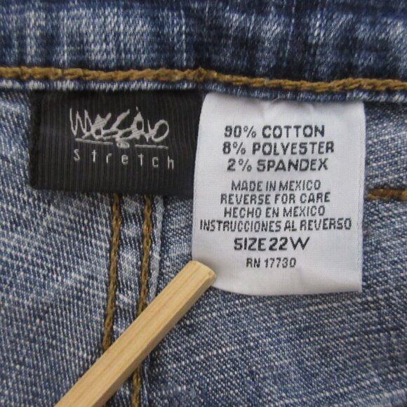 Mossimo Womens Jeans Plus Size 22W High Rise Straight Leg Dark Wash Blue Denim - Picture 3 of 10